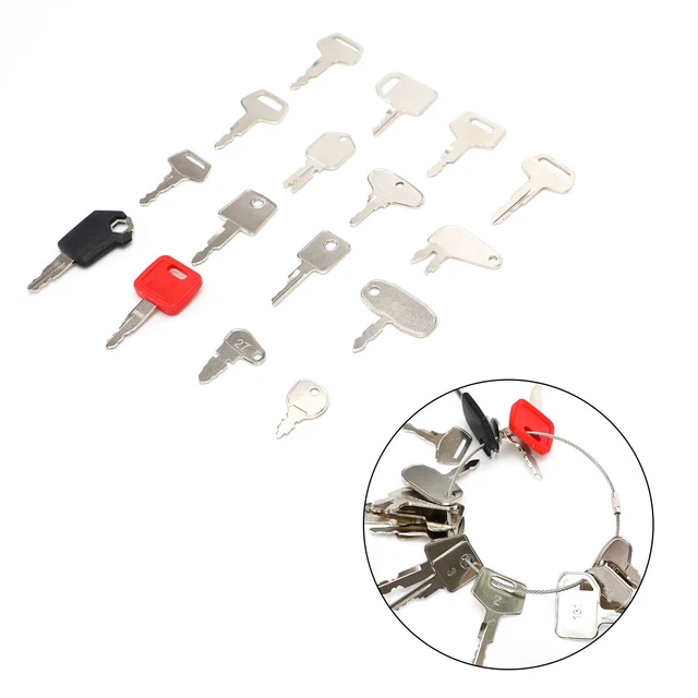 16 KEYS HEAVY Construction Equipment Ignition Key Set For Cat JD JCB