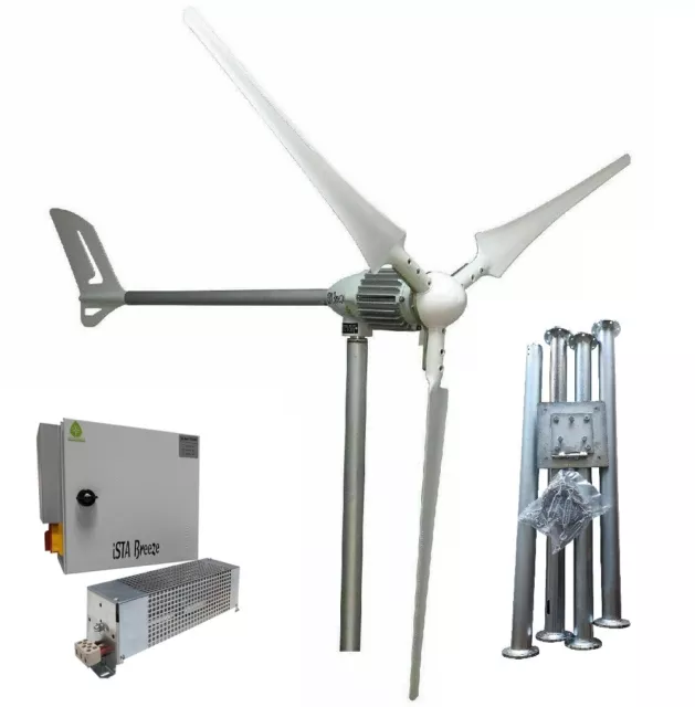 3000W 220V Vertikal Windkraftanlage Windrad Spiral Windgenerator  Komplett-set