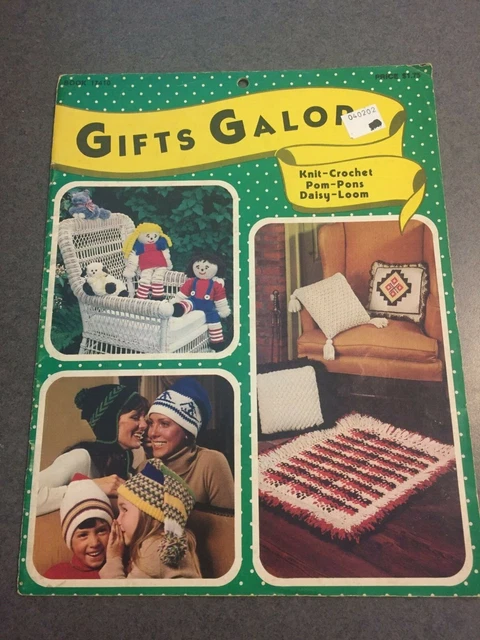 Gifts Galore Knit Crochet PomPons Daisy Loom Crafts 1970's Paperback