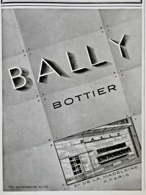 Publicité De Presse 1928 Bally Bottier - Paris