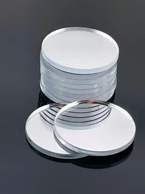 PK of 6 Silver Acrylic Mirror Disc  Perspex Acrylic Plastic Circle