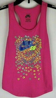 Nike Skateboarding Youth L 12-13 Years Pink Racerback Spellout Swoosh Tank Top