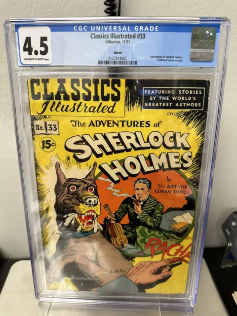 Classics Illustrated #33 (HRN 89) November 1951 CGC 5.0 #2127414002