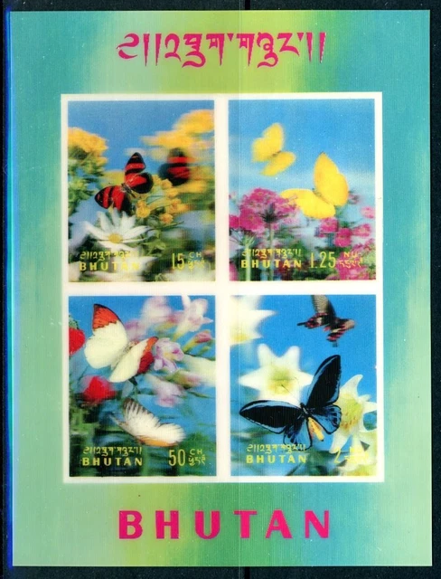 Bhutan Block 13 postfrisch Schmetterlinge #HC436