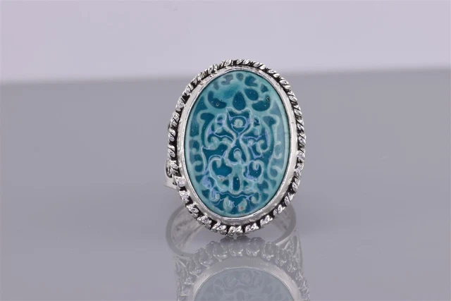Made in Turkey Filigree Sterling Silver and Handmade Ceramic