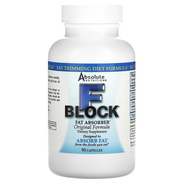 ABSOLUTE NUTRITION, FBLOCK, Fat Absorber, Original Formula, 90 Caps ...