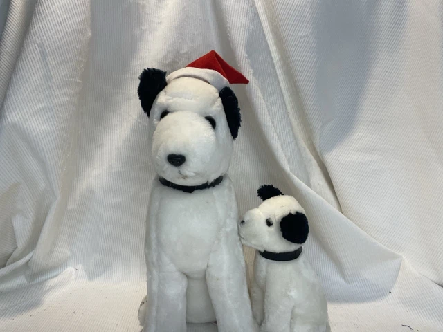 RCA NIPPER DOG plush, with a smaller companion plush, likely