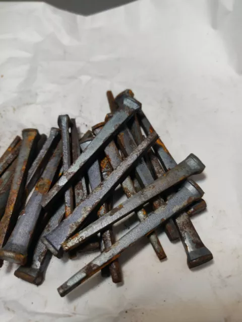 40 Square Cut Authentic Vintage Steel 2.5” Inch Nails Never Used Oxidized