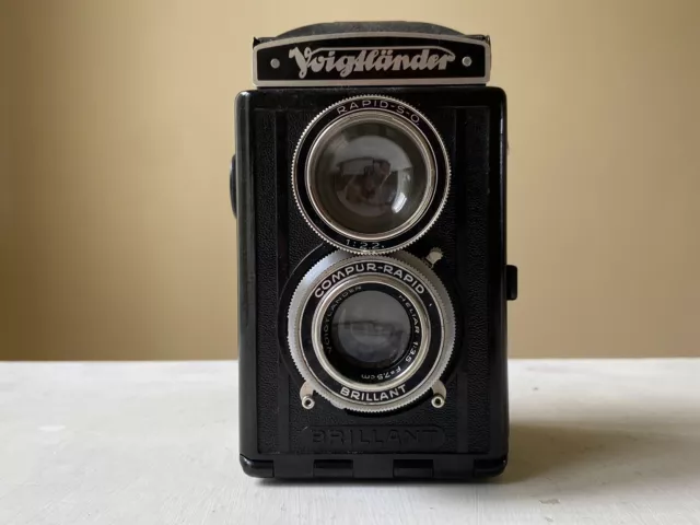 Cámara Voigtlander BRILLANTE V6 Heliar 75 mm 3,5 TLR 6X6, 120 rollos.