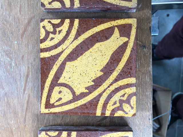 ENCAUSTIC  floor  TILE 4", fish. Godwin