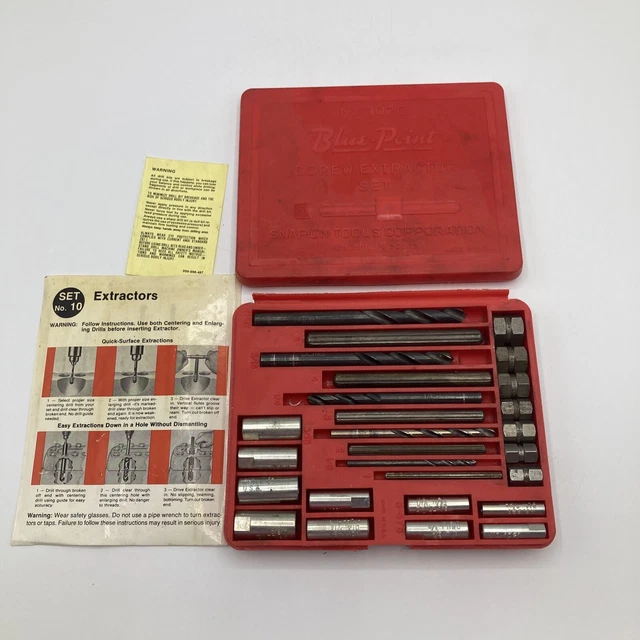 SNAPON BLUE POINT Screw Extractor Set USA No.1020 131.75 PicClick AU