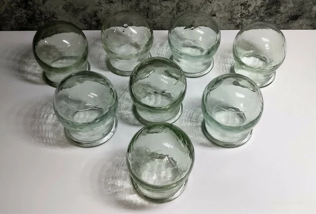 Vintage Set 8 Glas medizinische Dosen Massagetherapie Anti-Cellulite UdSSR 4 D