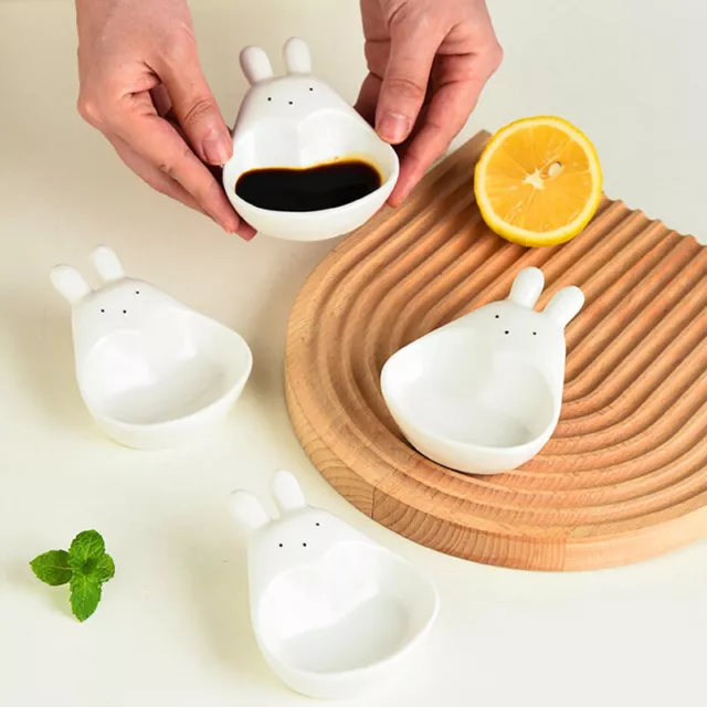 Ceramic Sauce Dish With Handle Rabbit Seasoning Dish Sushi Dipping BoFE