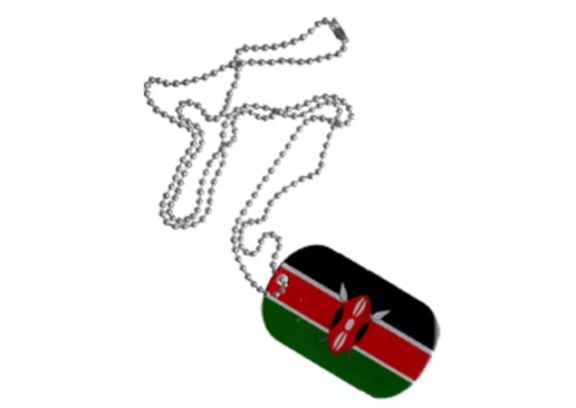 Dog Tag Fahne Flagge Kenia DogTag 3x5cm Kette mit Anhänger