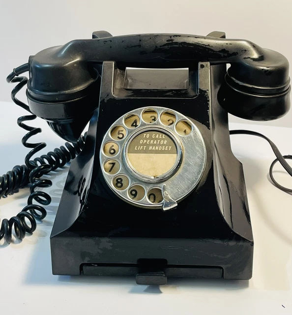 BLACK ANTIQUE 1930’S English GPO #200 series Siemens Bakelite Neophone ...