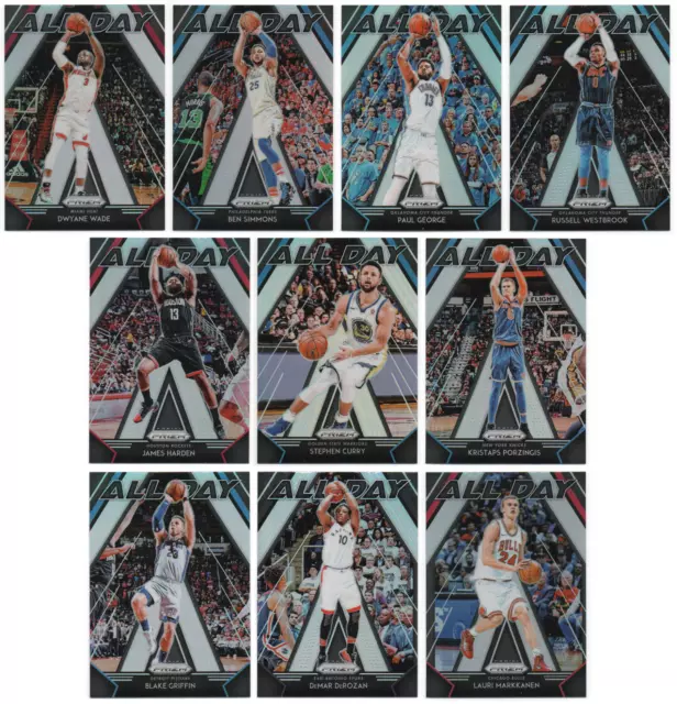 2018-19 Panini Prizm All Day Prizms Silver Refractors Pick Any Complete Your Set