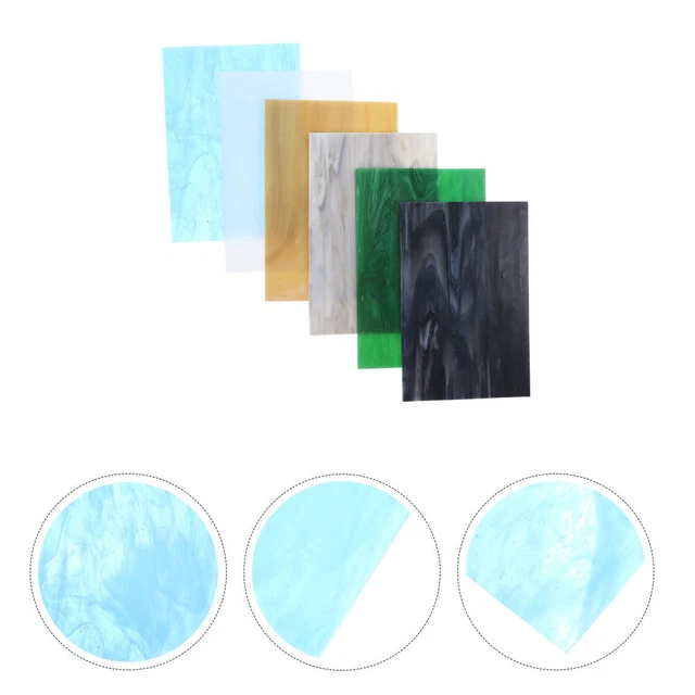 6 Sheets Colored Mica Flakes Glass Cathedral Mosaic Tiles Stained