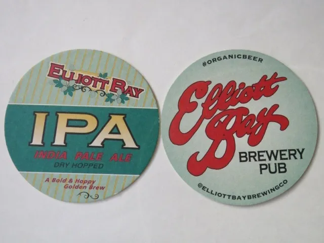 Beer Coaster ~ ELLIOTT BAY Brewery Hoppy IPA ~ Seattle, WASHINGTON Locations