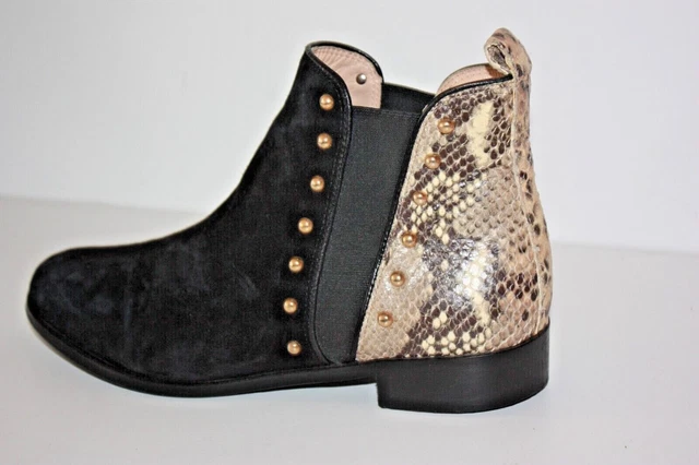PABLO GERARD DAREL Boots Daim Clouté Motifs Serpent  T 37 TBE 2