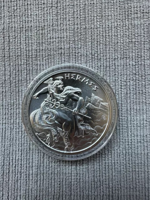 Intaglio Mint Greek Mythology Hermes 1 Oz .999 Silver Round In Capsule