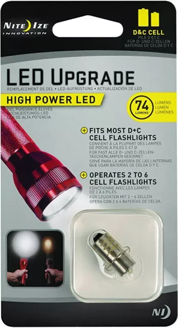 NITE IZE High Power LED Upgrade.74 Lumens. Fits C or D Cell Flashlights