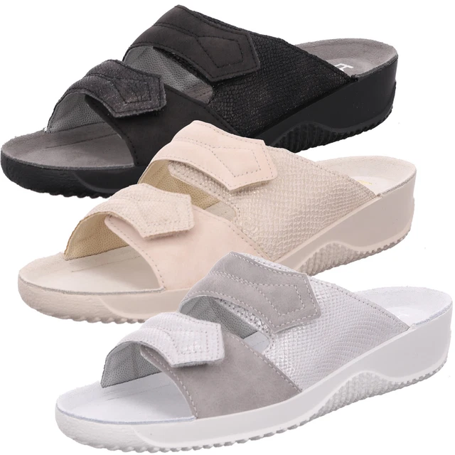 Rohde Femmes Fermeture Scratch Cuir Sabots Mules Soltau-40 1951