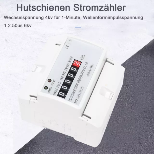 4P DIN-Schienen-Stromzähler Digitales Einphasenmessger Amperemeter 20A