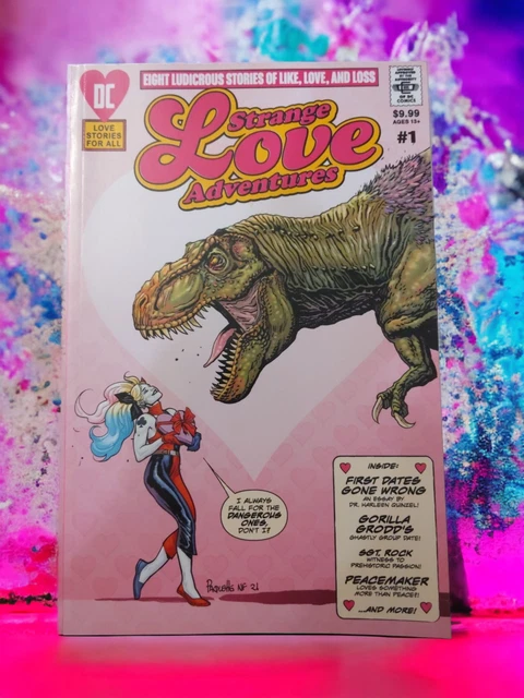 STRANGE LOVE ADVENTURES #1 HARLEY QUINN DINOSAUR YANICK PAQUETTE 2022 romance