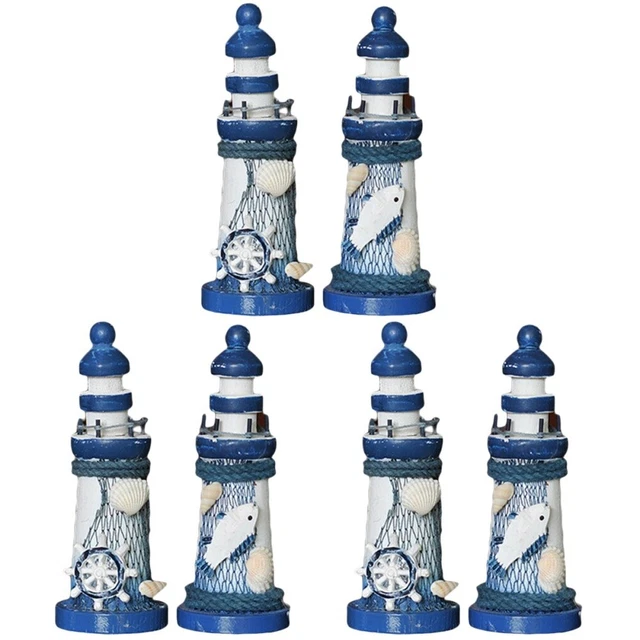 6 pièces style méditerranéen bureau bois ornement de phare de table