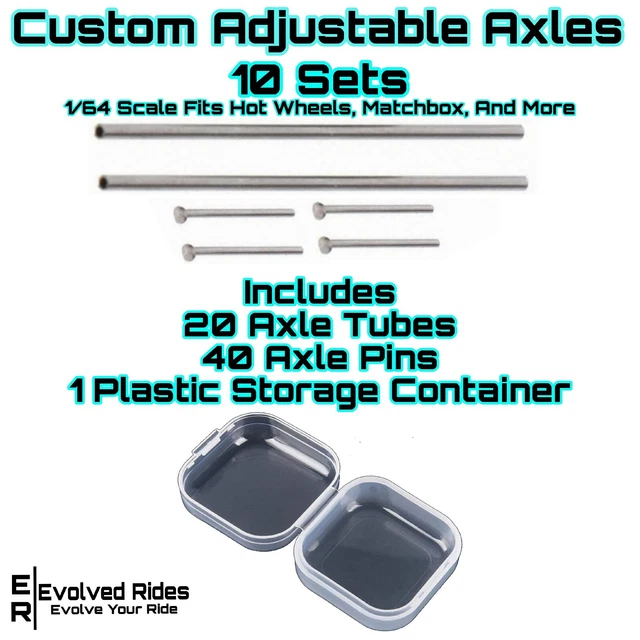 HOT WHEELS CUSTOM Adjustable Axles 10 Sets Medium 1/64 scale