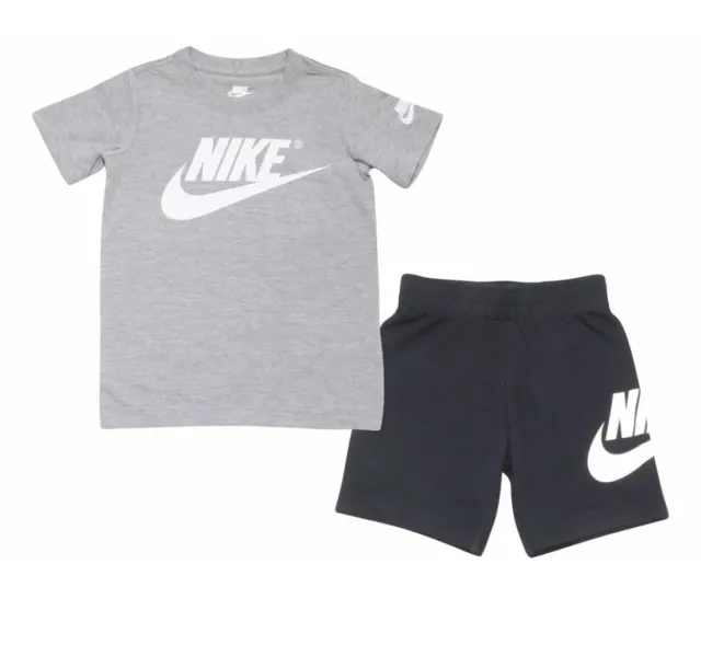 Nike Toddler/Little Boy's T-Shirt & Shorts 2-Piece Set Black/Grey Size Small 4-5