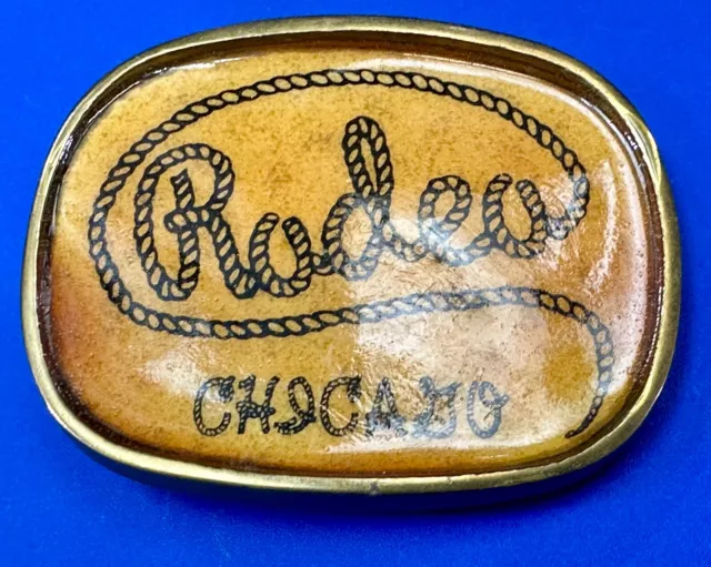 Rodeo Chicago | Professional Championship Bull Riding advertising belt buckle