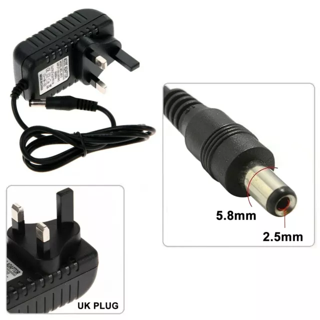 UK 5V 1A 1000mA AC/DC 100-240V AC 50/60Hz Power Supply Adapter Charger Plug 3PIN