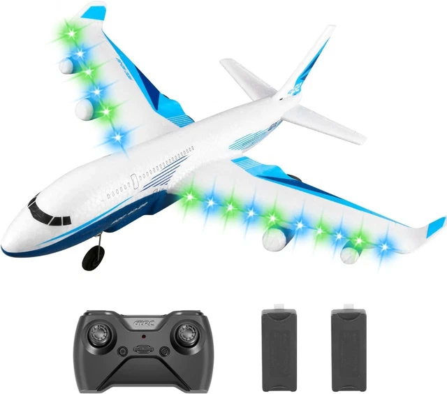 Avion Télécommandé Jet Jouet Bleu Pour Enfants 8-11 Ans - Modèle Skyjet, électrique, En Mousse