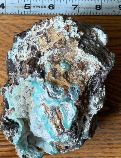 Rare Rough 3. 5 Pound Druzy Chrysocolla Geode Lapidary Rock Gem California