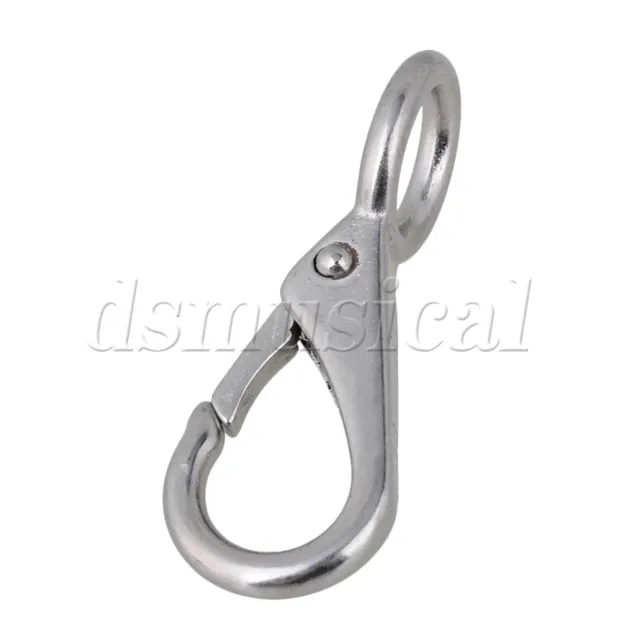 Rigid Fixed Eye 52mm Stainless Steel Spring Boat Snap Hook Marine Handy Straps