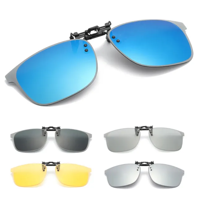 Polarized Clip on Sunglasses Over Prescription Glasses Rimless Flip Up Glasses
