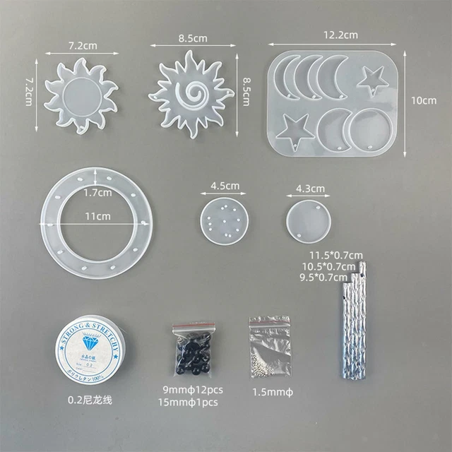 Windspiele Harz Formen, Sonne Mond Wandbehang Kristall Planet Silikon Set, für 9