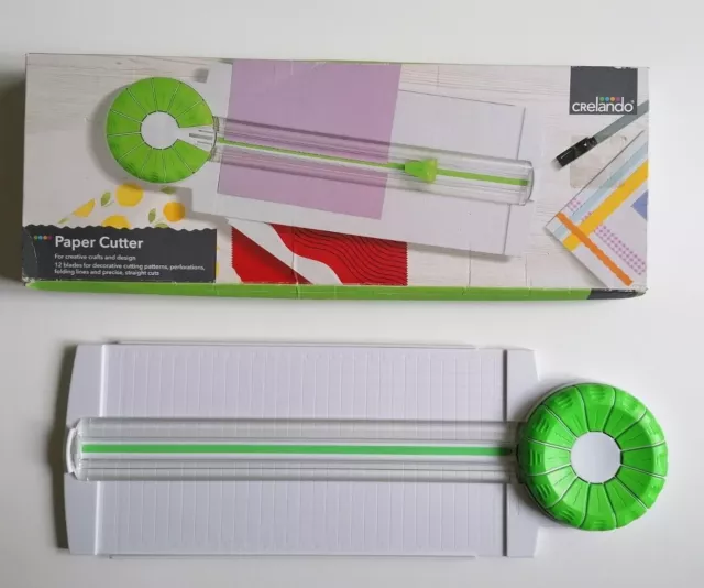 CRELANDO Paper Cutter 12 Blades Practical Rotary Wheel for Craft Blade Selection