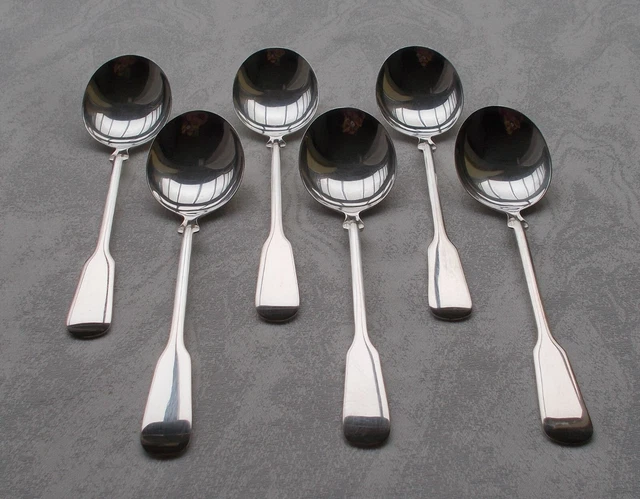 Raro Robbe & Berking Spaten Raro Set 6 Cucchiaio da Zuppa IN 800er Argento