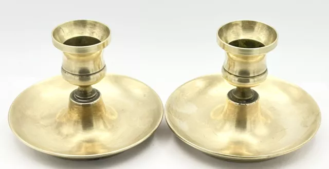 Pair of Candlestick Holders Brass Matching Set EUC Made In India