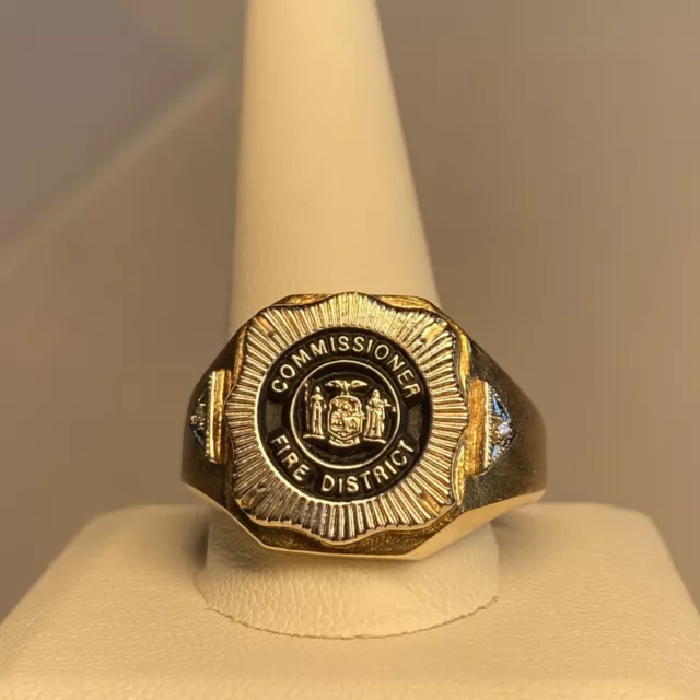 Fire District Commissioner 10k Yellow Gold Fire Dept Firefighter Ring 924200