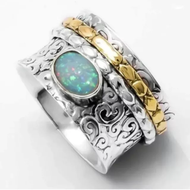 OPAL GEMSTONE 925 Sterling Silver Ring Mother's Day Jewelry All Size V ...