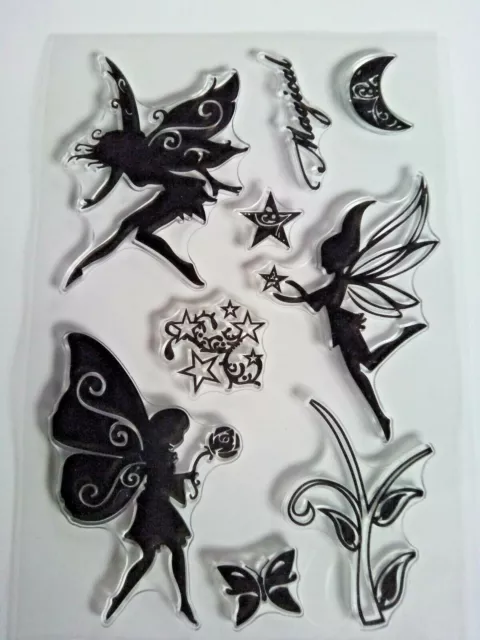 9 Silicone Clear Stamps Fairies Fairy Stars Magical Card Making Scrapbook Art