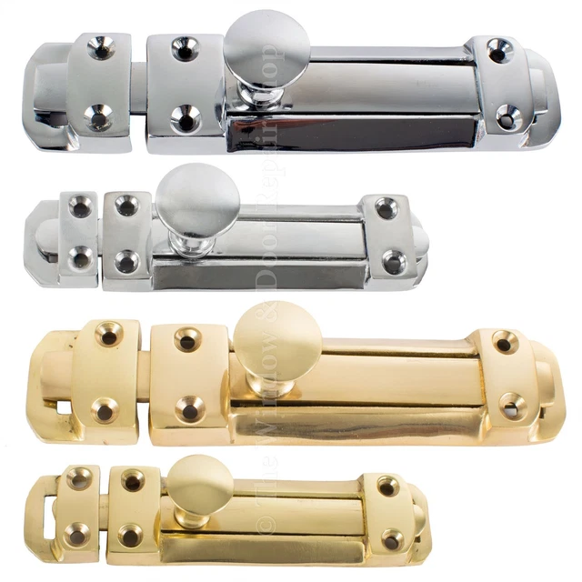HEAVY DUTY SOLID Brass Sliding Door Bolt Dead Lock Slide Bathroom Gate