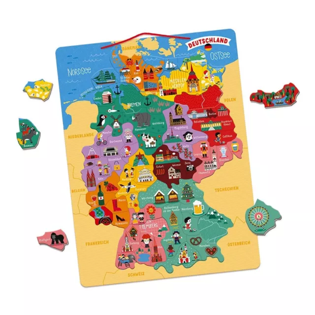 Magnetisches Land - Puzzle Deutschland Von Janod Neu Ovp