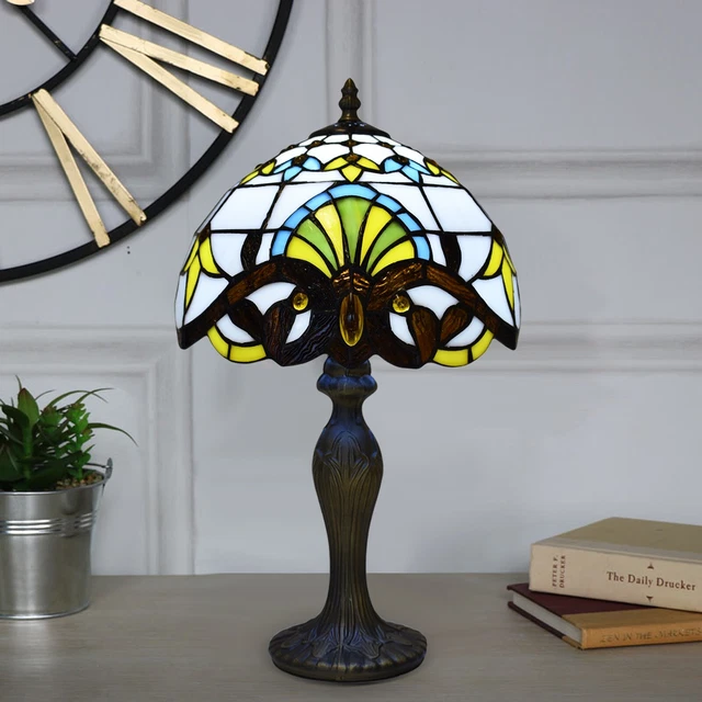 Tiffany Hand Art Lampada da tavolo multicolore tonalità 10 pollici lampadina vetro colorato