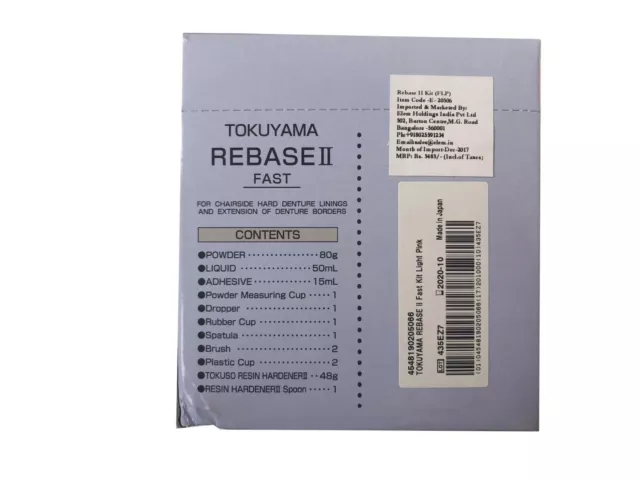 Dental Tokuyama Rebase II Fast Chairside Hard Denture Reline Material Fast Ship 3