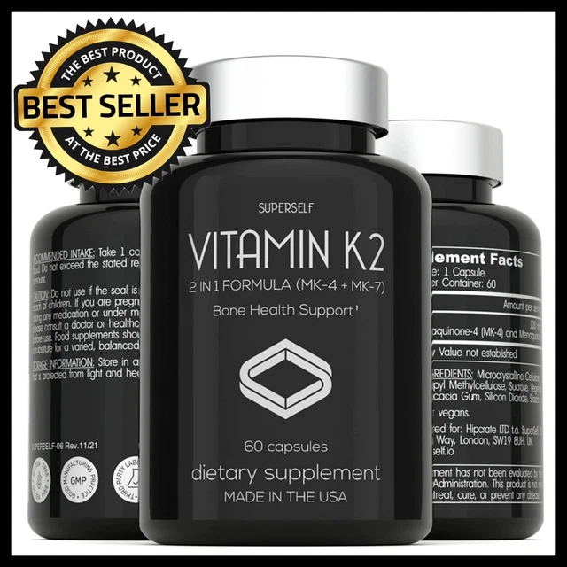 VITAMIN K2 (MK7) & (MK4) 2 In 1 Formula Extra Strength 100 mcg 2