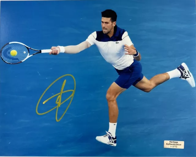 Nova Djokovic Rare Authentic Hand Signed Autographed 8x10 Tennis HGA COA GOAT